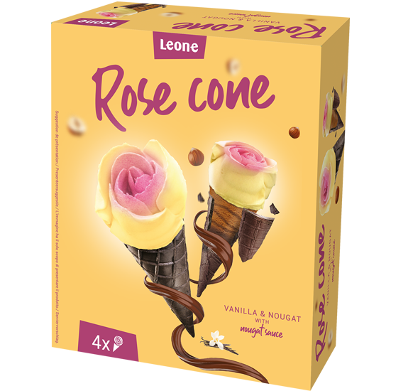 LEONE Rose cone vanilja in lešnik