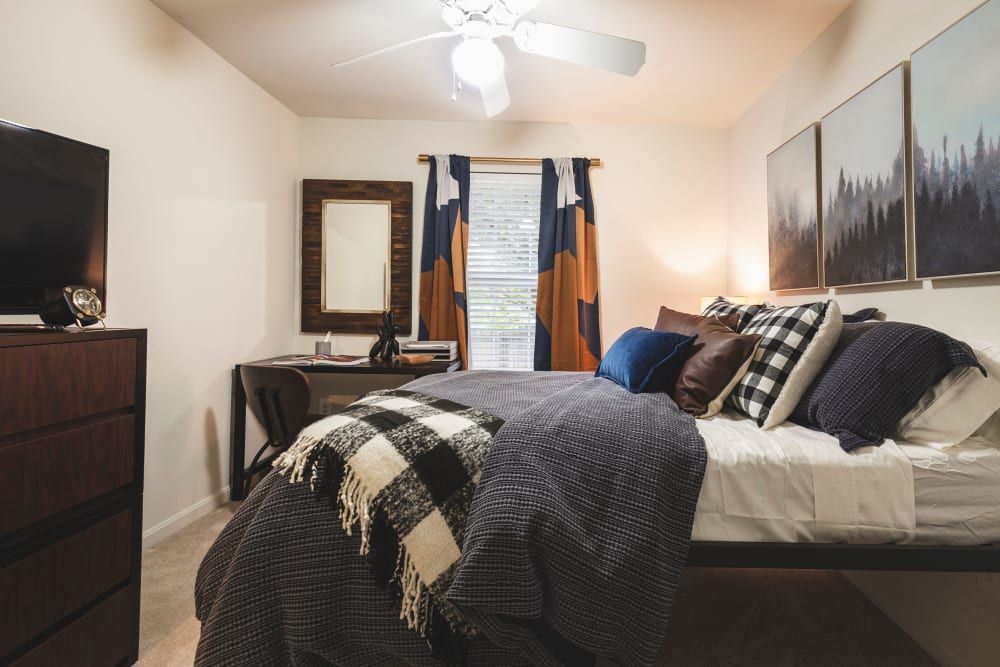 Bedroom at Sunchase at James Madison. 