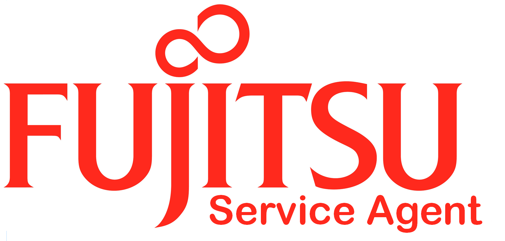 The fujitsu service agent logo is red on a white background.