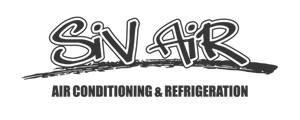 A black and white logo for air conditioning and refrigeration.