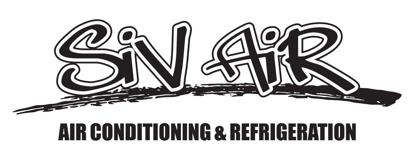 The logo for snar air conditioning and refrigeration is black and white.