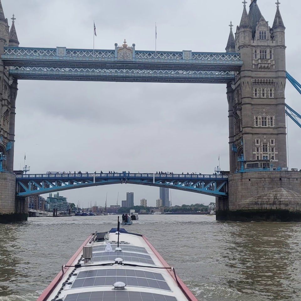 Tower Bridge going under the central arch