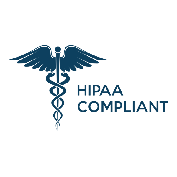 Blue caduceus symbol with