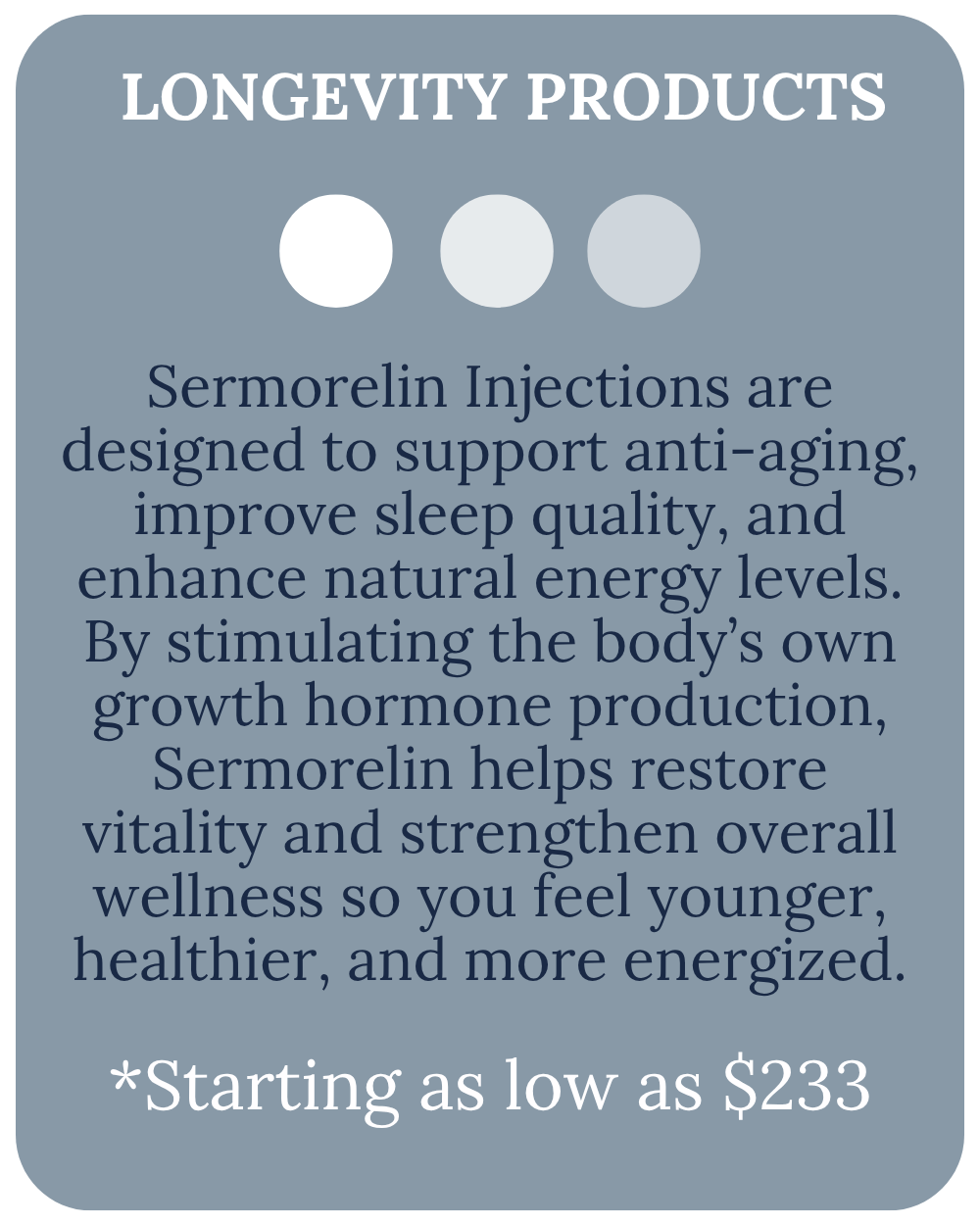 Advertisement for GLP-1 treatment plans: promotes safe weight loss and improved metabolic health; All doses starting at $209