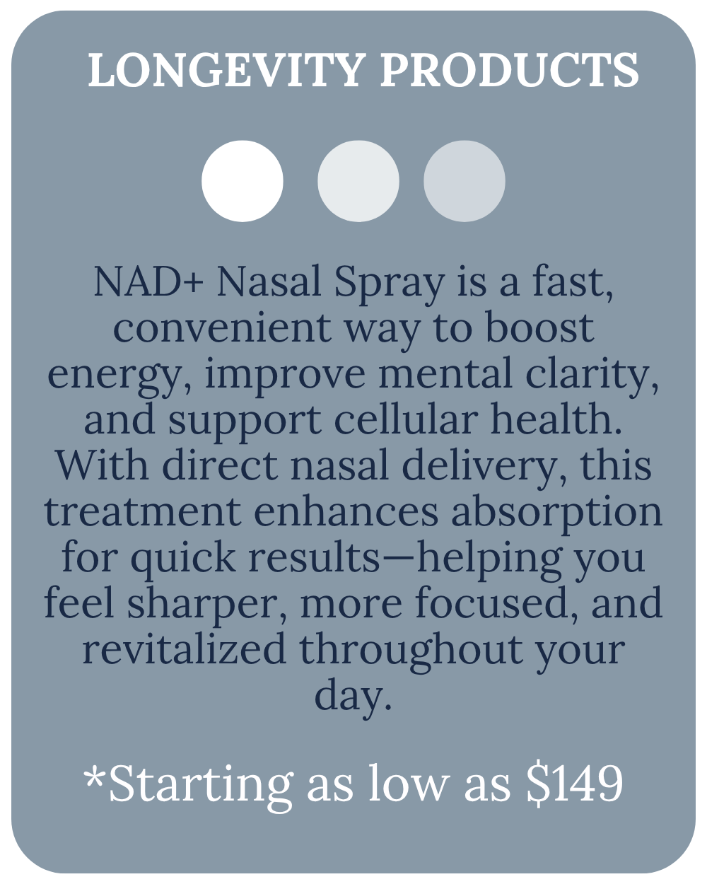 Ad for NAD+ nasal spray.