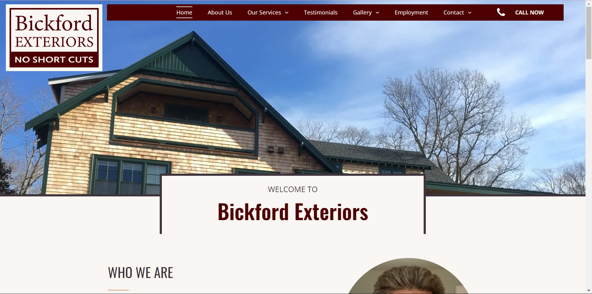 BickfordExteriors.com homepage