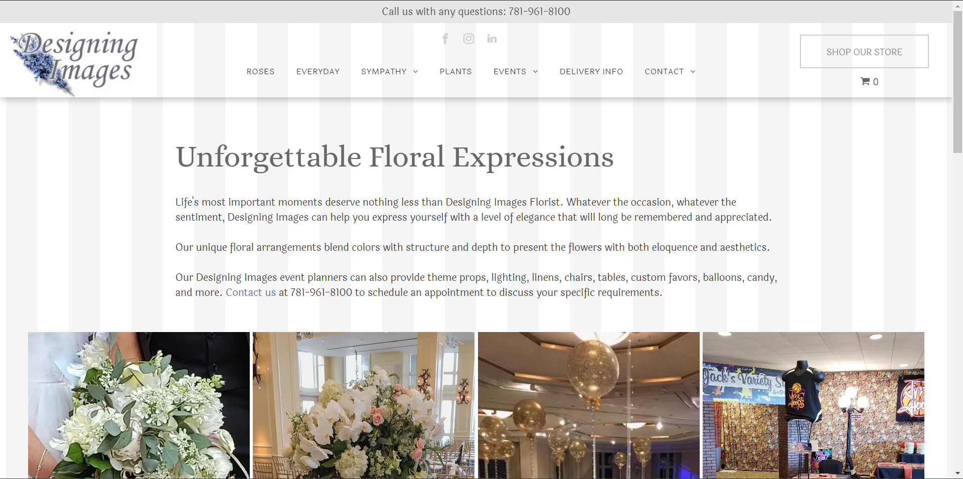 designing image florist homepage