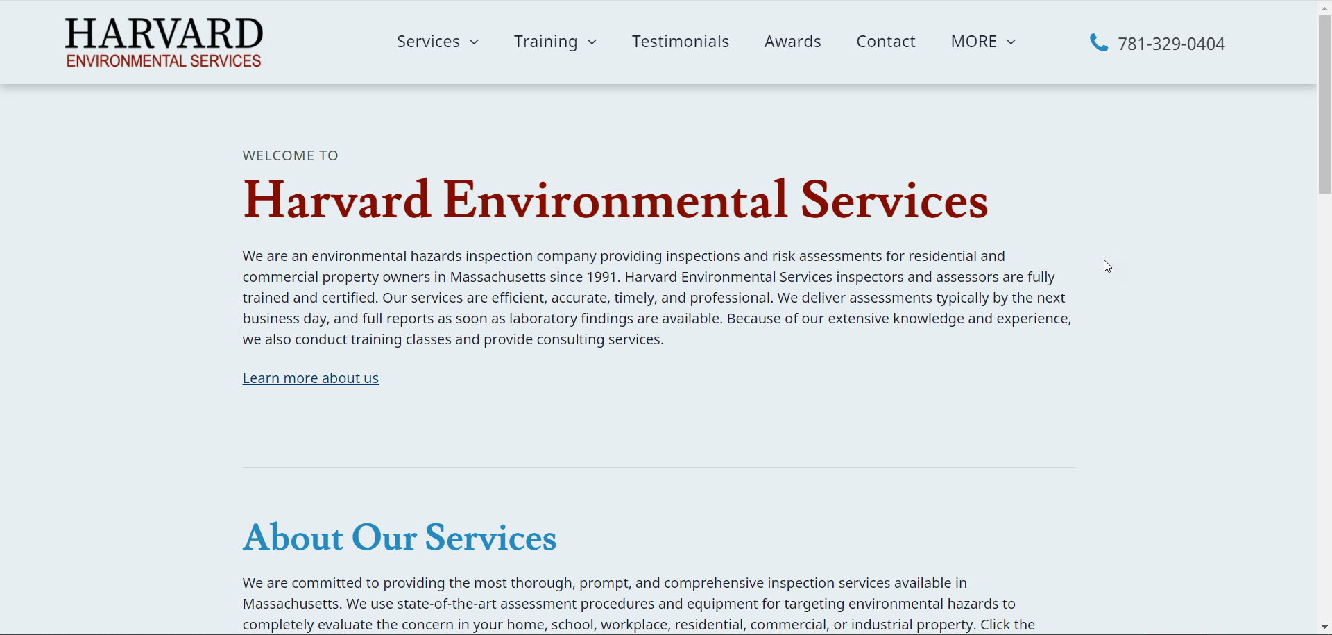 harvard environmental services homepage