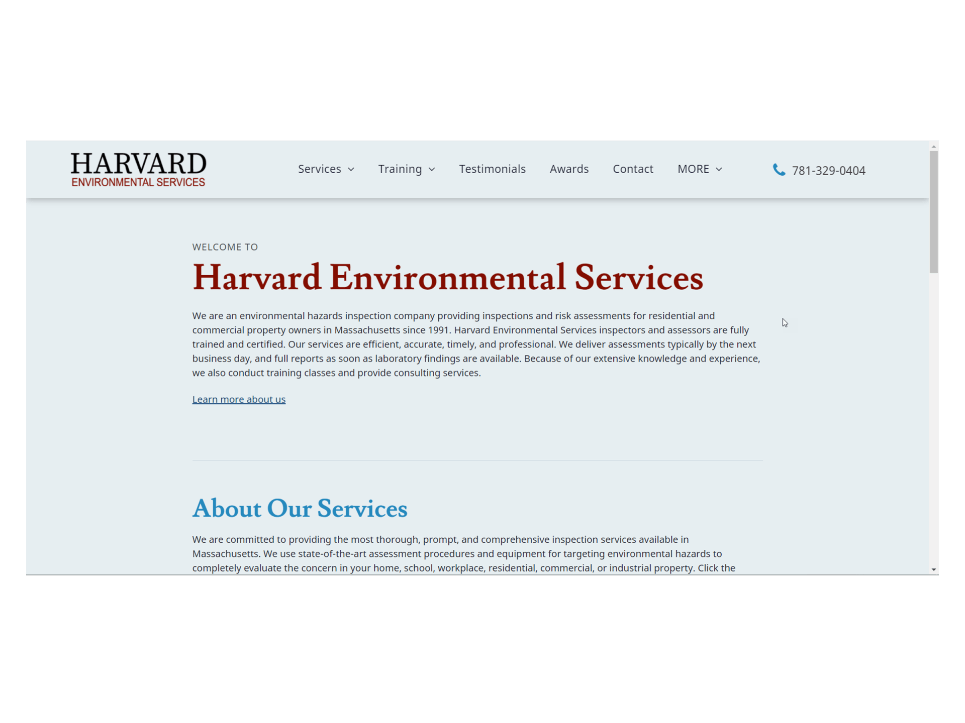 harvard environmental services homepage