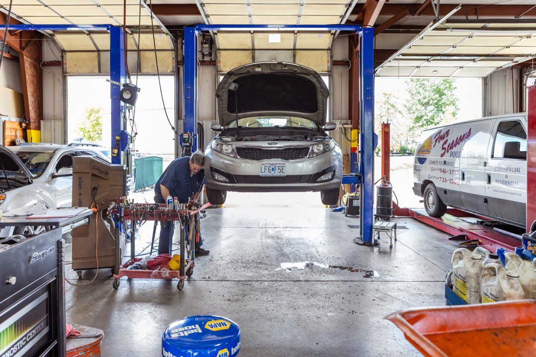 Coffey Automotive car on lift 2 in St.Charles, MO at Coffey Automotive