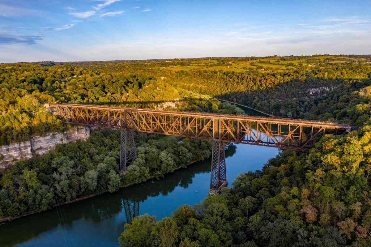 Aerial View of High Bridge in Wilmore, Kentucky