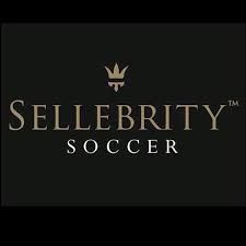 The sellebrity soccer logo is on a black background.