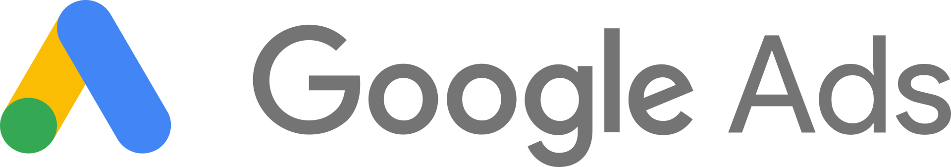 The google ads logo is shown on a white background.