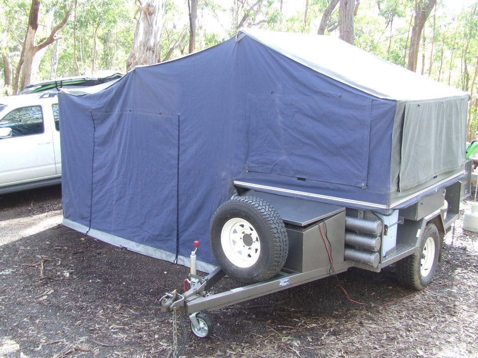 A Trailer With a Blue Tent Attached to It — North Coast Steel Fabrication in South Lismore, NSW