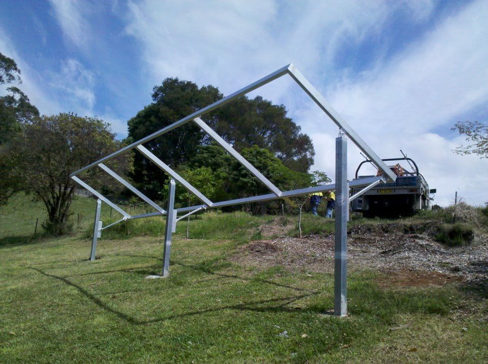 A Metal Structure is Sitting in the Middle of a Grassy Field — North Coast Steel Fabrication in South Lismore, NSW
