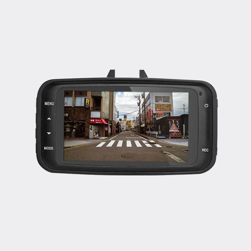 黑色車上行車記錄儀，印有「視錄霸」字樣，功能有：全高清、循環錄影、重力感應、廣角鏡頭。