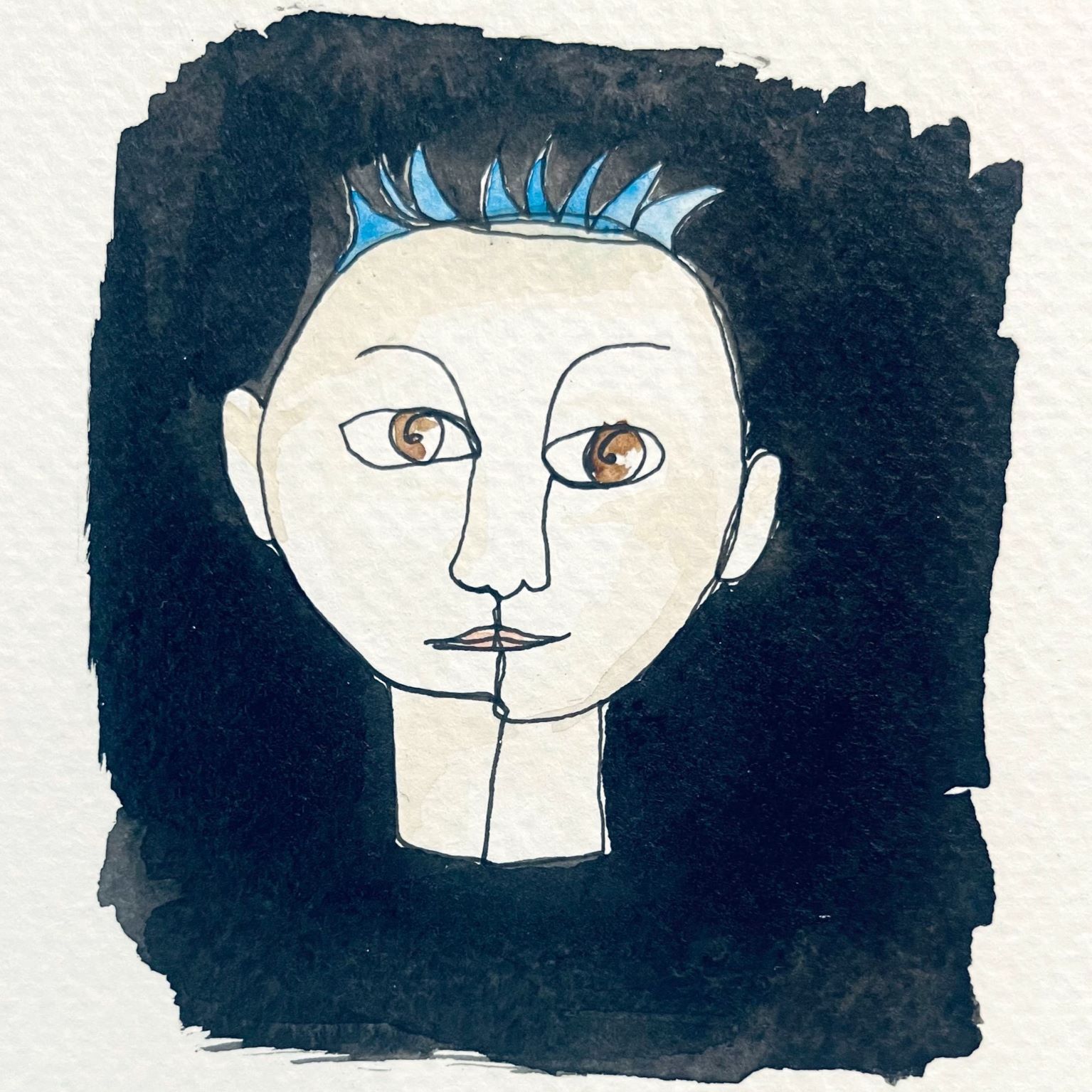 sketch of a customer headshot
