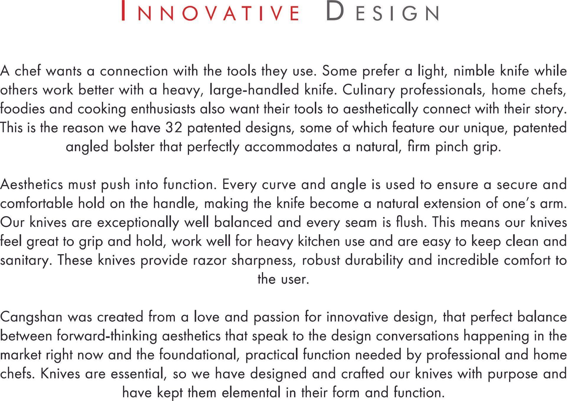 A page of text that says innovative design on it