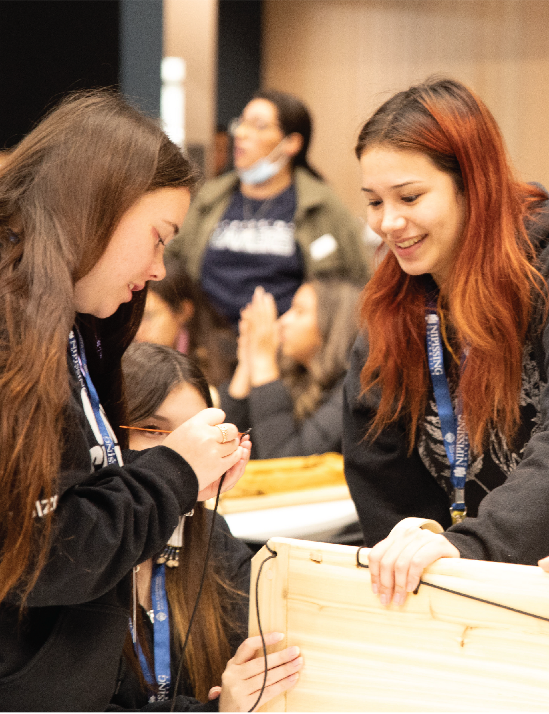 2 students working on a craft project