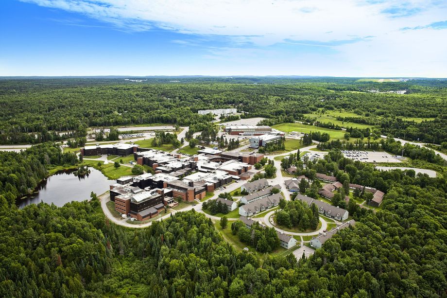 Aerial photograph of the Nipissing University campus