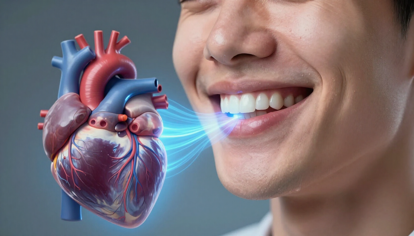 Healthy smile and heart connection illustration
