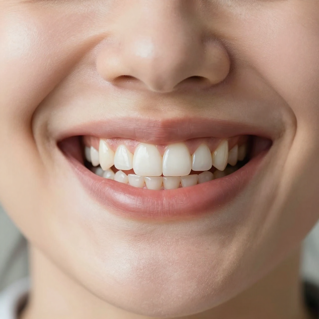 Bright white smile after professional teeth whitening