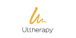 A yellow and black logo for ultherapy on a white background.