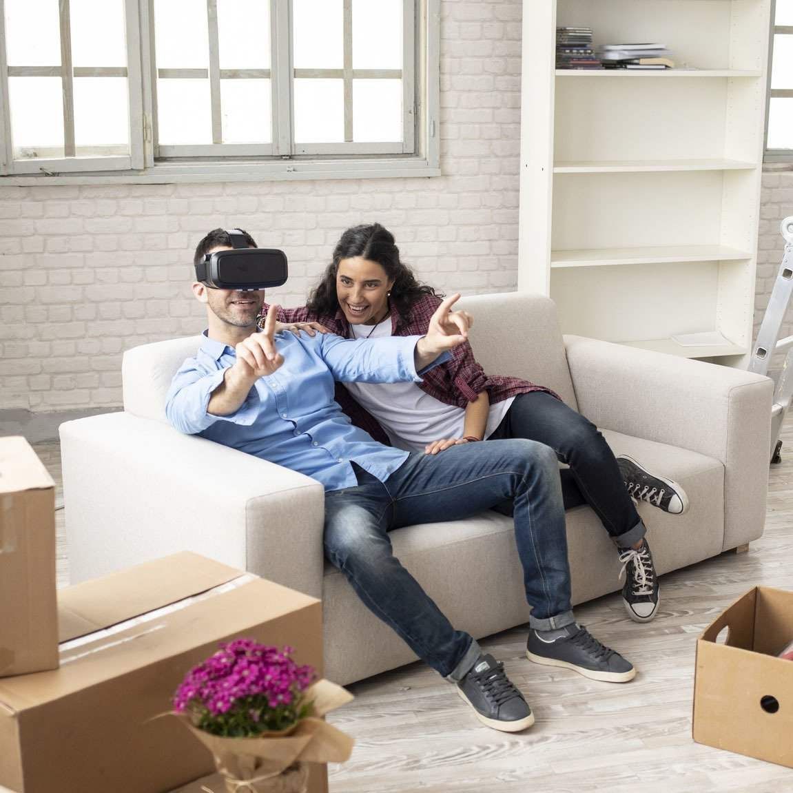 Virtual Reality Unterstützung bei der virtuellen Begehung mit Virtual Reality Brillen.