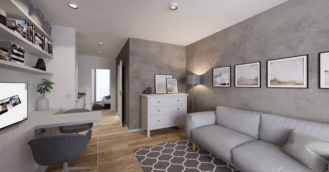Virtueller Rundgang einer 2-Zimmer Wohnung mit Balkon in Graz.