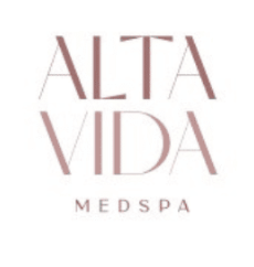 A logo for alta vida medspa is shown on a white background.