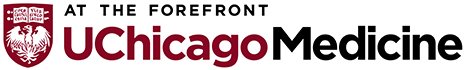 Logo for UChicago Medicine with a maroon crest and text.