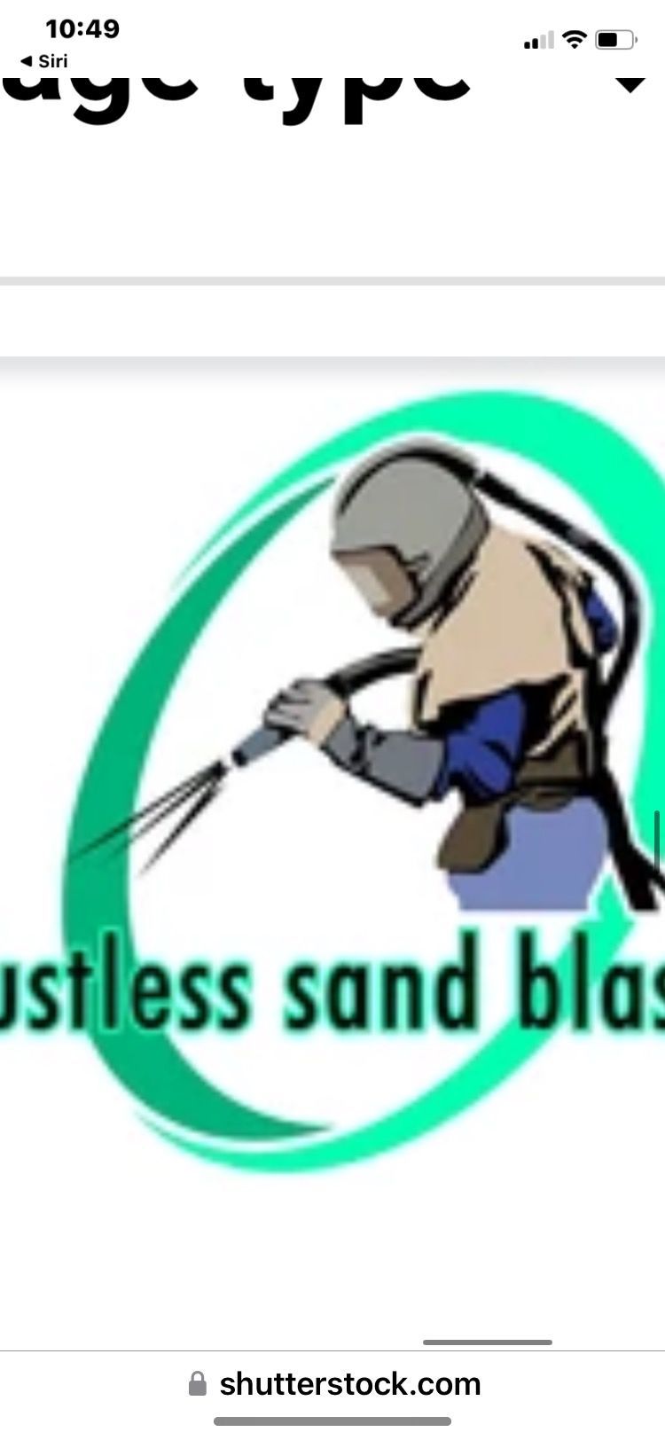 A cartoon of a man wearing a helmet using a sand blaster.