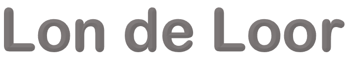 Lon de Loor tekstlogo in grijs.