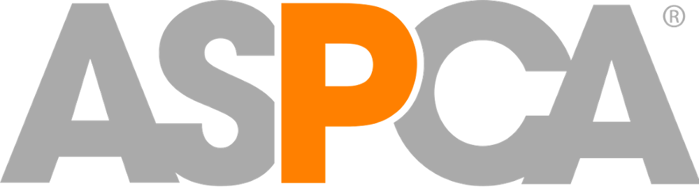 a logo for aspca with orange letters on a white background