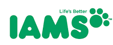a green logo for iams that says life 's better
