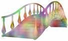 a rainbow bridge with stairs leading to it on a white background . Pet loss Logo.