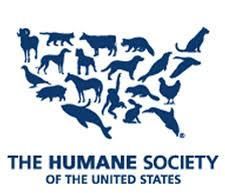 the humane society of the united states logo is a map of the united states with animals on it .
