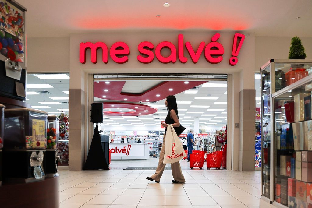 White and red retail counter with me salve logo