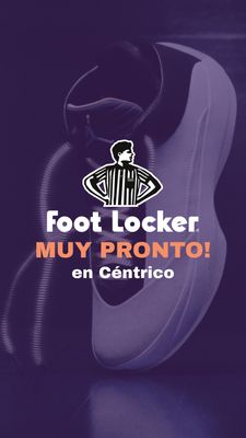 Foot Locker store opening soon in Céntrico. Shoe with Foot Locker logo and 