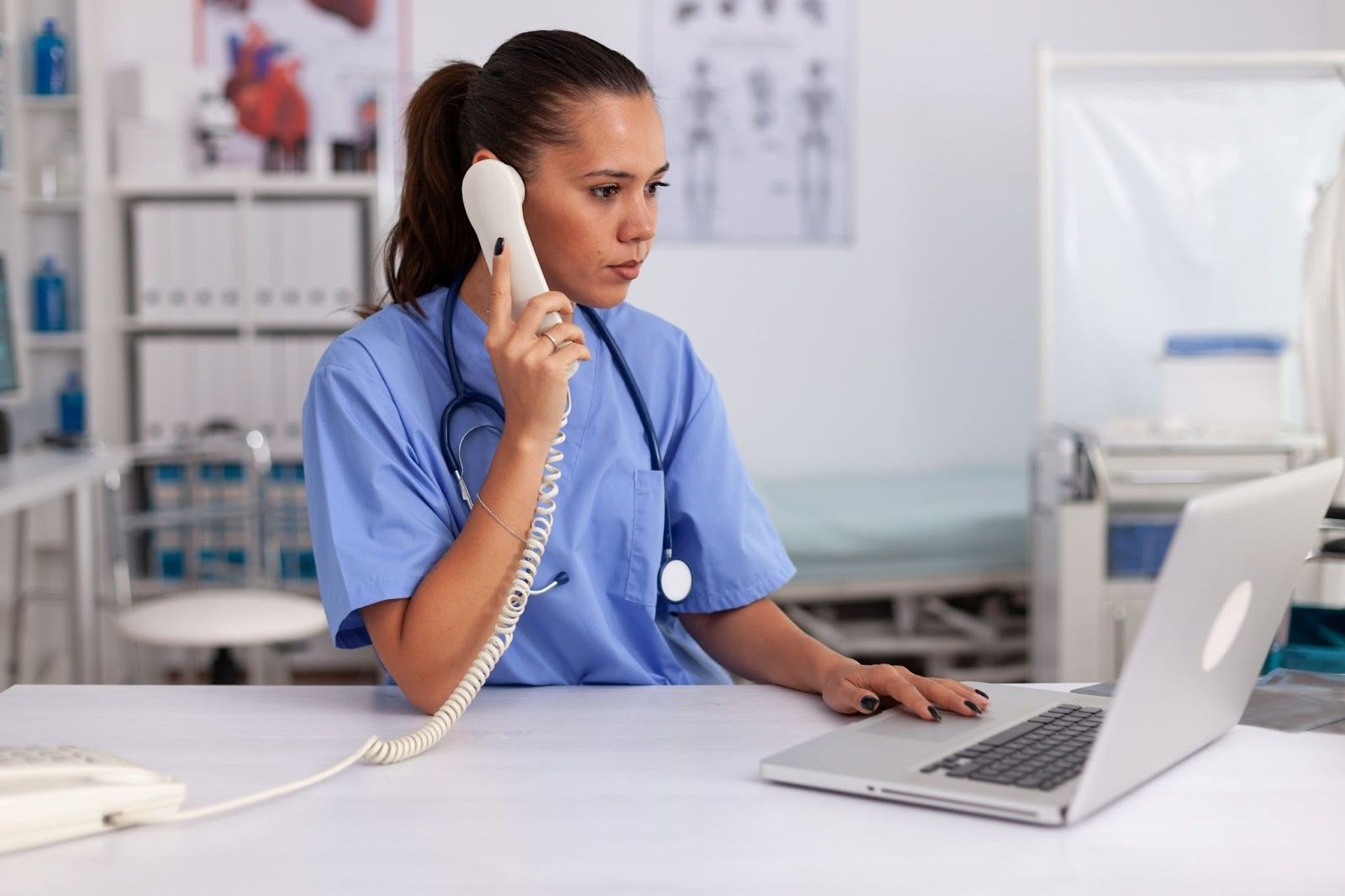 Nurse managing patient consultations remotely, demonstrating skills in telehealth jobs Australia