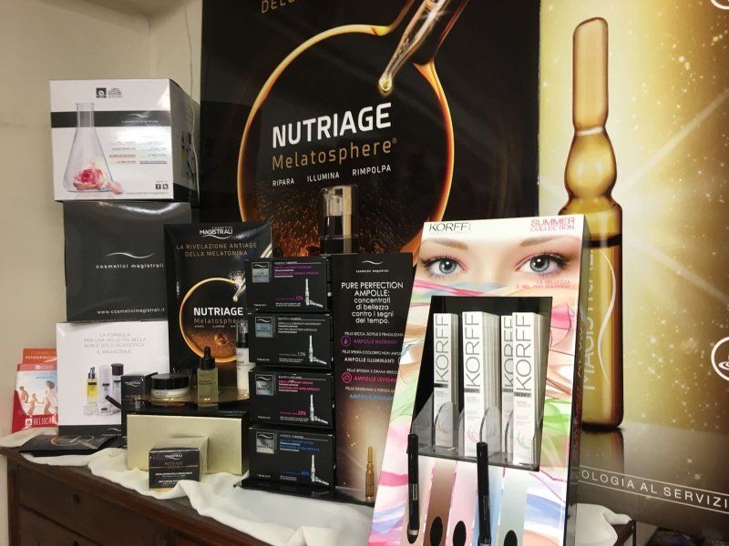 reparto di prodotti per la cura del corpo e della pelle