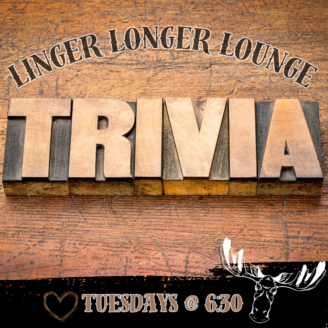 The word trivia is written in wooden letterpress type