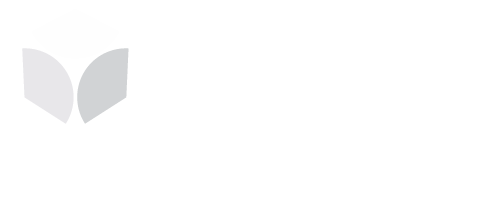 Logotipo blanco con formas de hojas a la izquierda, seguido de texto blanco (ilegible) sobre un fondo claro.