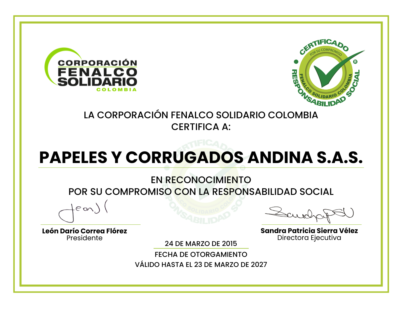 Certificación FSC® Cadena de Custodia (CoC).