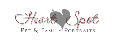 the logo for heart spot pet and family portraits, north Georgia / Metro Atlanta premier pet photography studio for dogs, cats, horses, birds, reptiles, children, teens, adults, and families