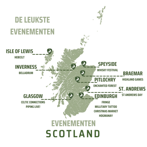 Schotland kaart evenementen