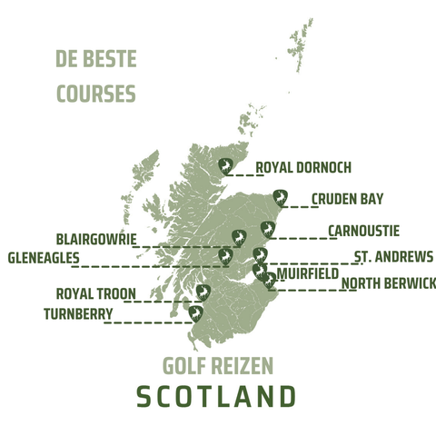 Schotland kaart golfreizen