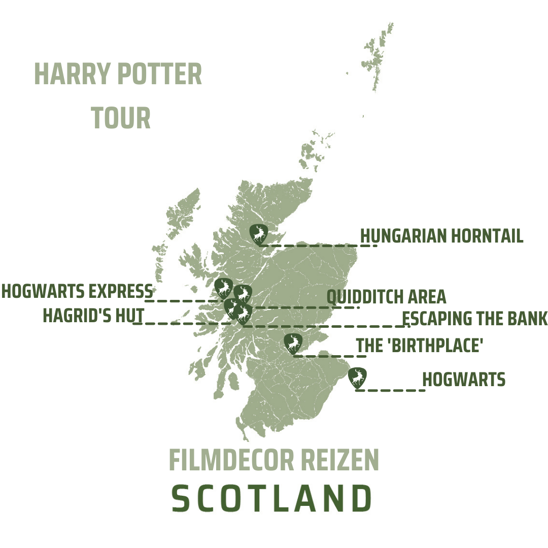 Schotland kaart Harry Potter Tour