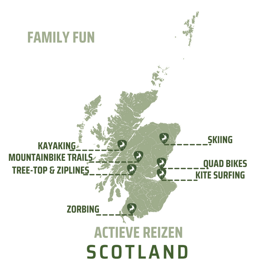 Schotland kaart vakantie met kinderen: The DUKE in the FOREST
