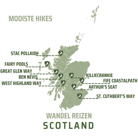 Schotland kaart wandelen hiking
